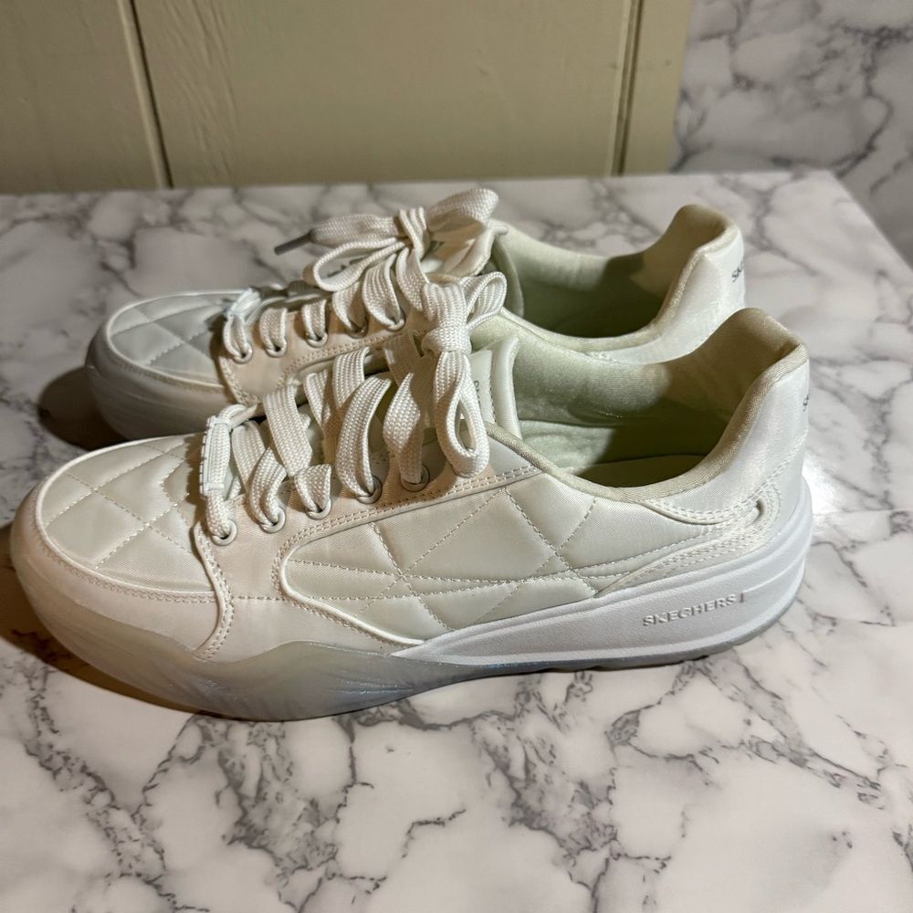 NEW Skechers Denali Subtle Spark Women`s Sneakers Skechers White Quilted - Picture 10 of 10